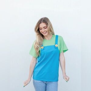 Taylor Joelle Green Overall Luigi Adult Tee Size Small